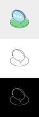 continuous unbroken line icon of conversation chat speech bubble