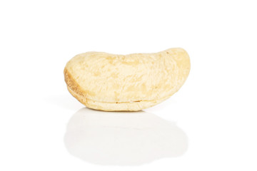One whole brown nut cashew isolated on white background
