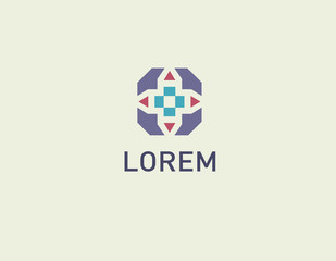 Creative abstract logo badge of geometric shapes pattern for company