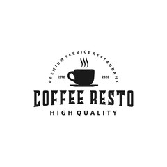 Coffee logo for cafe resto and product label - food drink - coffee seed farm