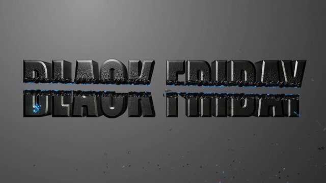 Crossfire Effects BLACK FRIDAY on dark backgorund, 3D Render