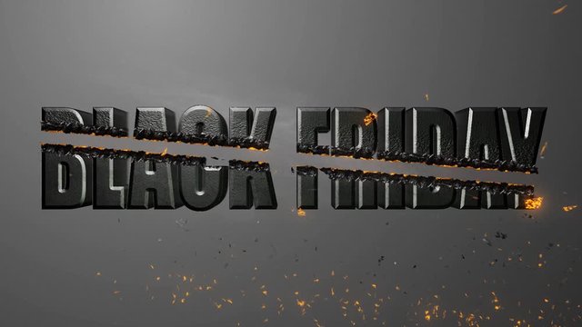 Crossfire Effects BLACK FRIDAY on dark backgorund, 3D Render