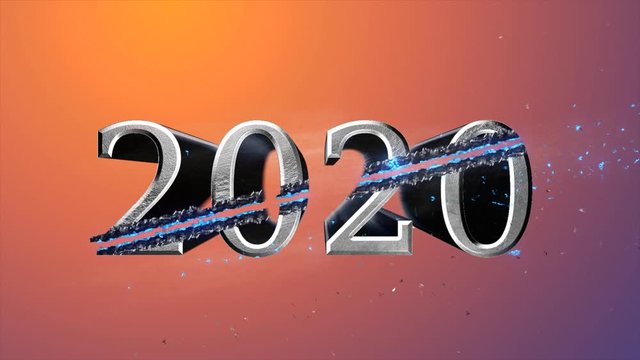 Crossfire Effects 2020 on dark backgorund, 3D Rendering