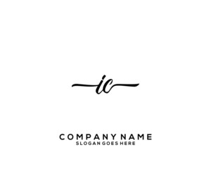 Fototapeta na wymiar IC Initial handwriting logo template vector