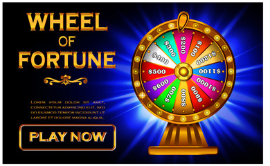 set of 3D spinning wheels or roulette fortune in flat icon concept. easy to modify