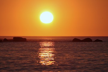 beautiful sunset in the sea