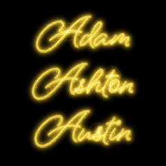 Male names made of sparkler. Design element for birthday card, bachelor party or wedding invitation