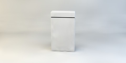 3d render illustration cigarettes box mock up isolated on white background