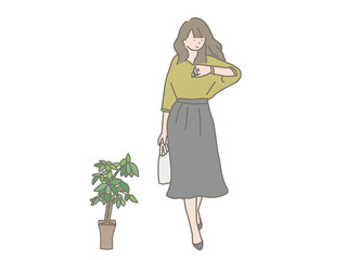 定時退社する女性