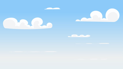 Landscape blue sky and white clouds on sunny day.Sky and cloud background.cartoon sky concetp.Vector illustration