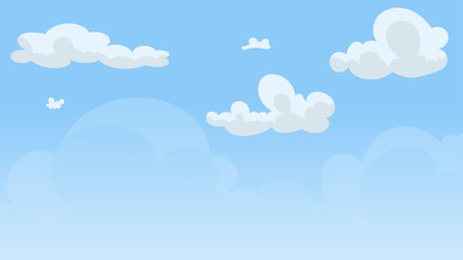 Landscape blue sky and white clouds on sunny day.Sky and cloud background.cartoon sky concetp.Vector illustration