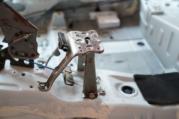 Inside modern car's chassis detail