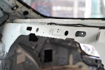 Inside modern car's chassis detail
