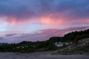 purple and bluie sky over florida