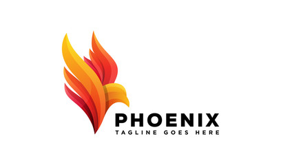  phoenix flying logo design - obrazy, fototapety, plakaty