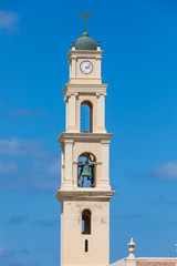 Fototapeta na wymiar Closeup view on bell tower of monastery saint Peter