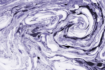 Abstract painting technique Ebru .Turkish style Ebru on the water with acrylic paints press waves.Modern art marble liquid texture