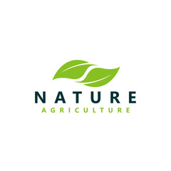 Organic farming logo design - eco nature green leaf