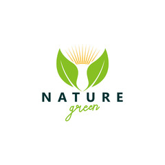 Organic farming logo design - eco nature green leaf