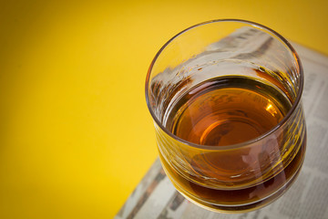 Glass with whiskey