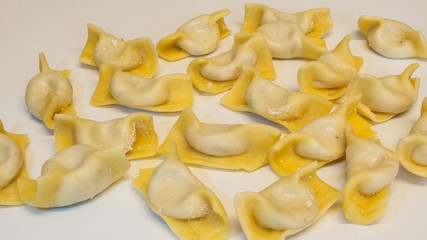 A kind of ravioli, casoncelli, home made traditional food of the Bergamo area, Italy. Delicious Italian food
