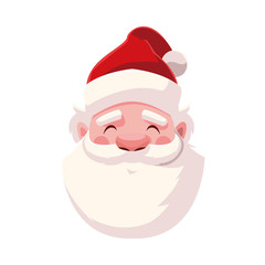 head of santa clous in white background