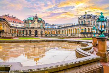 Fototapeta na wymiar Zwinger Palace in historical center of the old city of Dresden. Saxony, Germany.