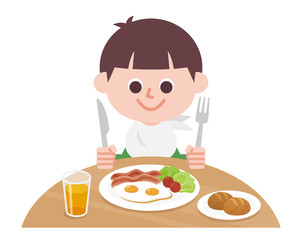 boy eating breakfast