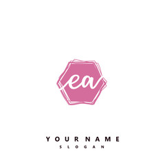 EA Initial handwriting logo vector	