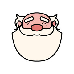 head of santa clous in white background