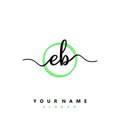 EB Initial handwriting logo vector	