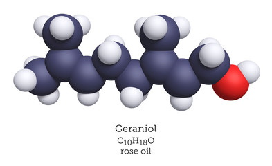 Geraniol is the primary terpenoid of rose oil, citronella oil and in small amounts in geranium, lemongrass and many other essential oils