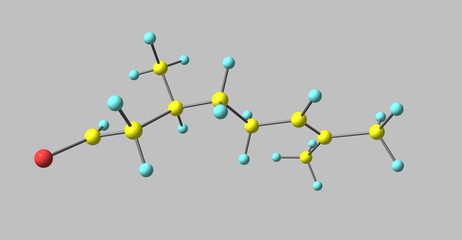 Naklejka premium Citronellal molecular structure isolated on grey