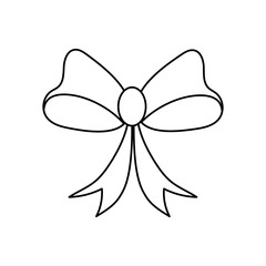 cute ribbon bow on white background