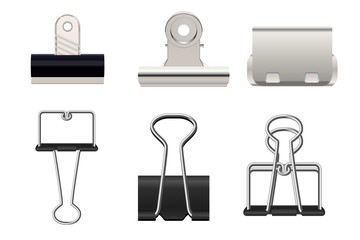 clips set on white background