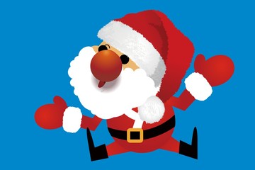 santa claus with blank banner
