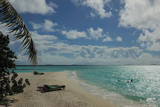 A lazy day at the beach of the Maldives