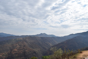 Fototapeta premium Beautiful hill and rural village landscaping and beauty of nature east nepal