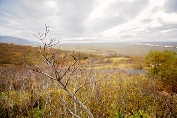 Aerial view of beautiful waterfall in Skaftafell national park in Iceland