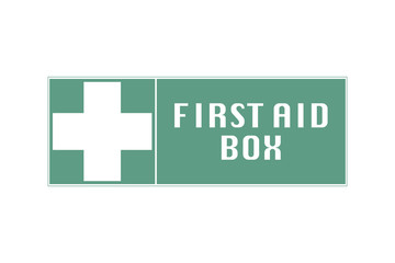 Fototapeta premium First aid box sign. Flat style illustration. Isolated on white background. 