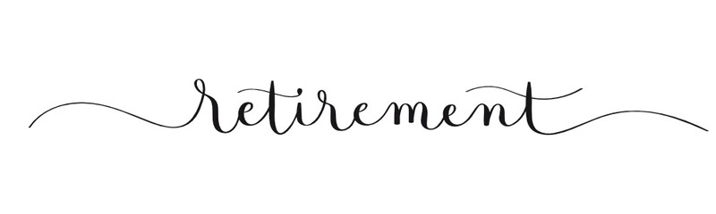 RETIREMENT black vector brush calligraphy banner