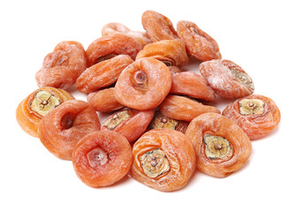 Dried persimmon on white background