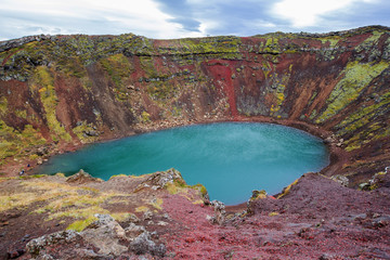 Obraz premium Kerid crater lake in Iceland