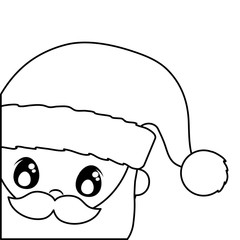 head of santa clous in white background