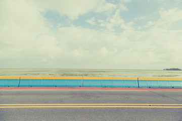 Street lane with blue sky and cloud