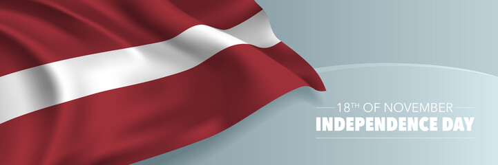 Obraz premium Latvia independence day vector banner, greeting card.
