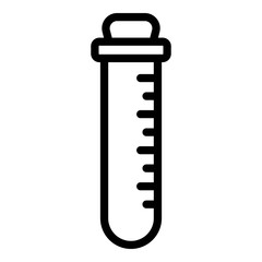 Plastic test tube icon. Outline plastic test tube vector icon for web design isolated on white background