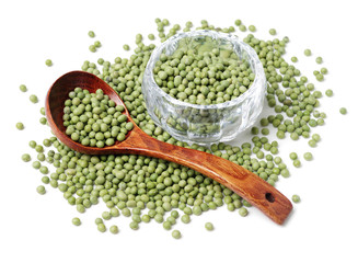 soya beans on white background 