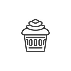Cupcake line icon. linear style sign for mobile concept and web design. Cup cake outline vector icon. Symbol, logo illustration. Vector graphics