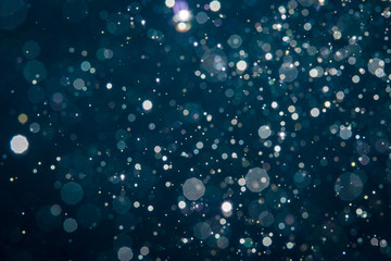 Abstract blue light blur bokeh circles